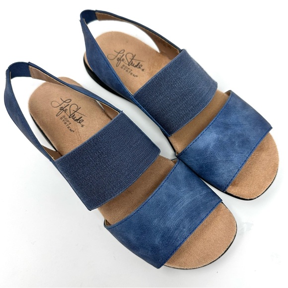 LifeStride Esta, Womens Blue Sandals Elastic Band - Picture 6 of 15